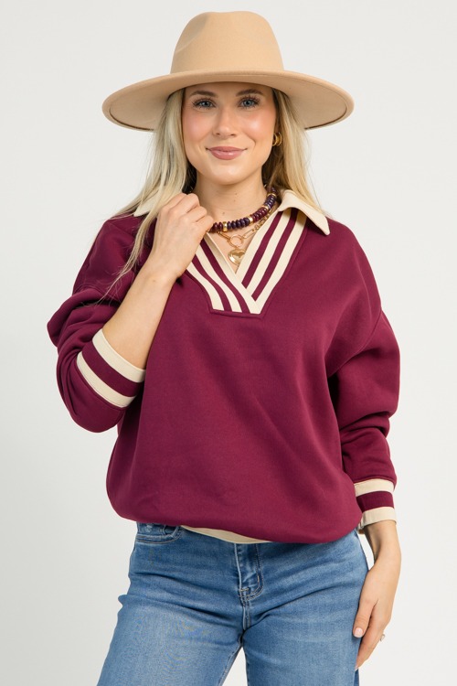 Stripe Band Pullover, Wine - 1110-108.jpg