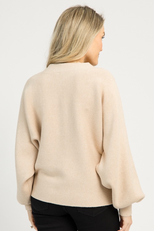 V-neck Bow Sweater, Taupe - 1110-115.jpg