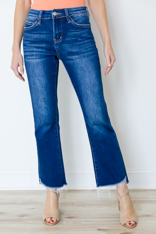 Step Hem Crop Flare Jeans