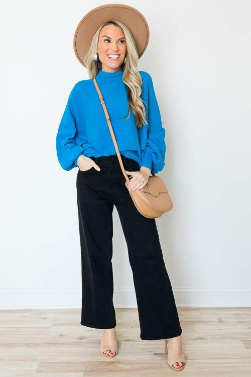 Sierra Dolman Sweater, Turquoise
