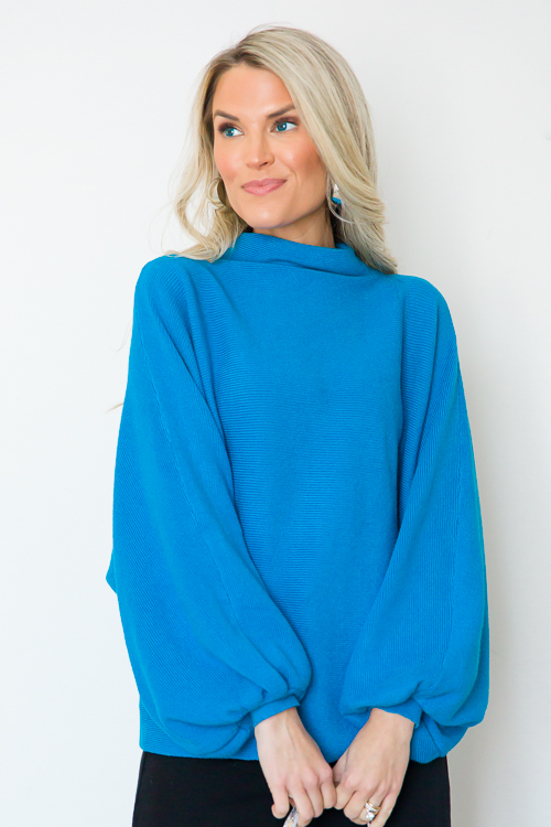 Sierra Dolman Sweater, Turquoise