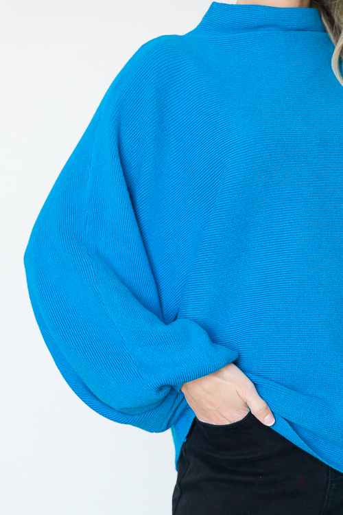 Sierra Dolman Sweater, Turquoise