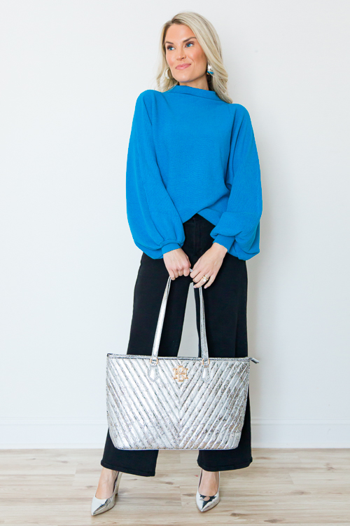 Sierra Dolman Sweater, Turquoise