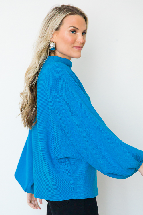 Sierra Dolman Sweater, Turquoise