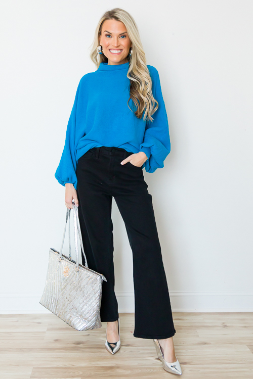Sierra Dolman Sweater, Turquoise