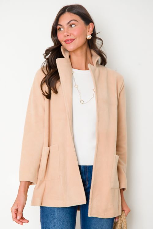 Fleece Blazer, Tan