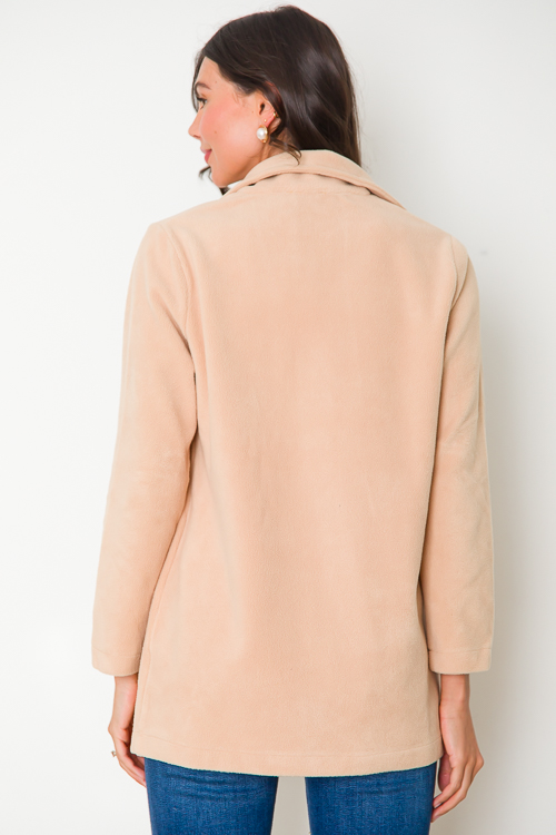 Fleece Blazer, Tan