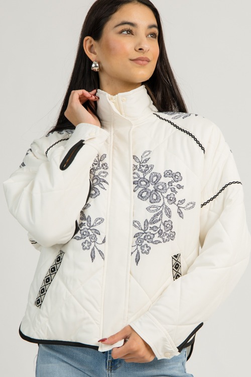 Band Together Quilted Jacket, Ivory