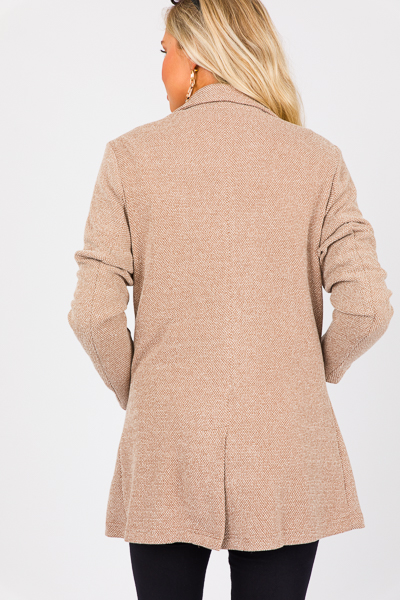 Knit Open Front Jacket, Taupe