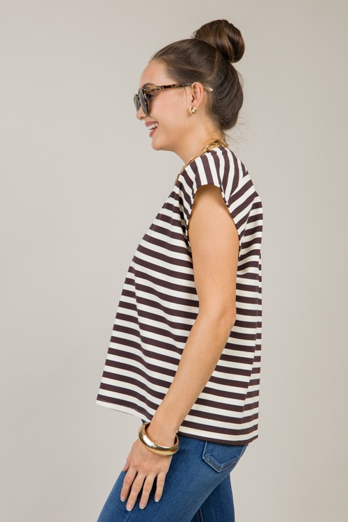 V-Neck Stripe Top, Brown - 1111-121.jpg