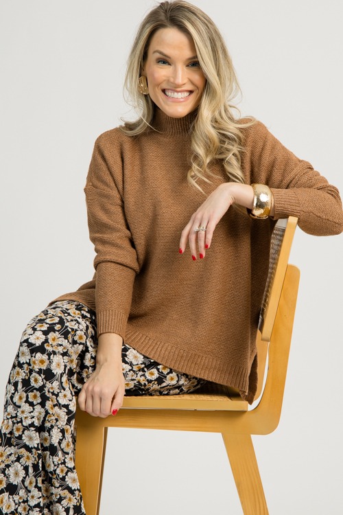 Verona Mock Sweater, Camel