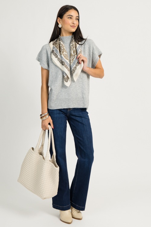 Short Sleeve Mock Sweater, Grey - 1111-33h.jpg