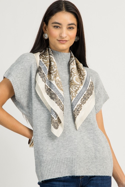 Greek Key & Floral Scarf, Beige - 1111-34.jpg