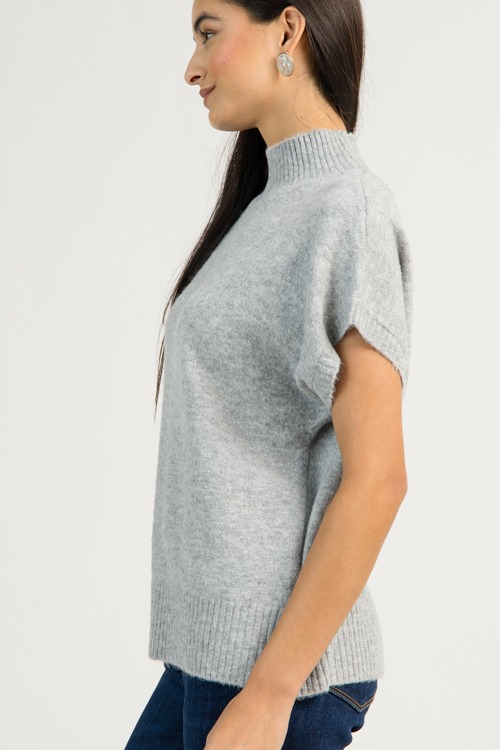 Short Sleeve Mock Sweater, Grey - 1111-36.jpg