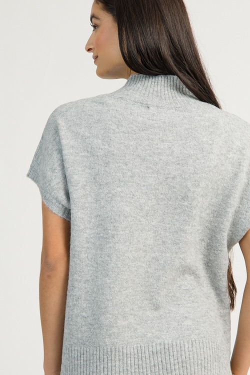 Short Sleeve Mock Sweater, Grey - 1111-38.jpg