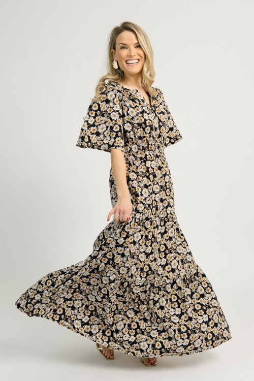 Ashlynn Floral Maxi, Black