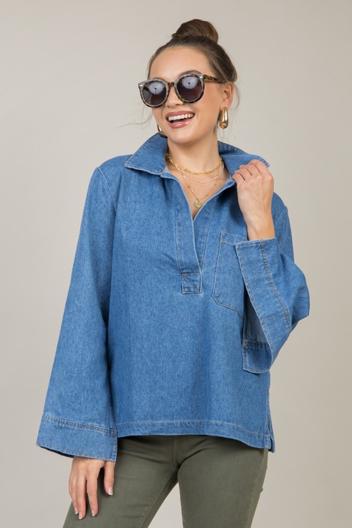 Split Neck Denim Tunic - 1111-56.jpg