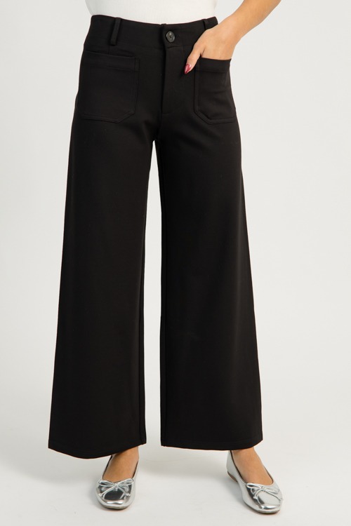 Ponte Crop Pants, Black