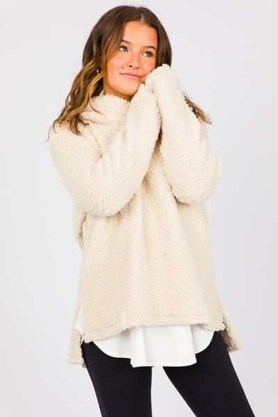 Sherpa pullover clearance cream