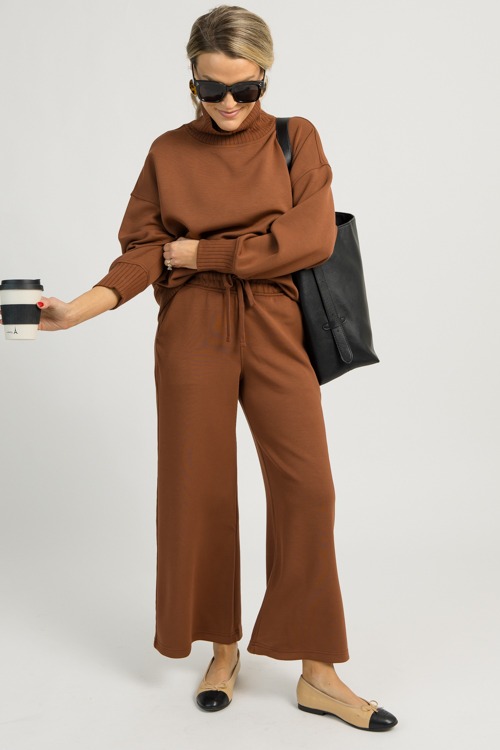 Modal Cropped Pants, Chestnut