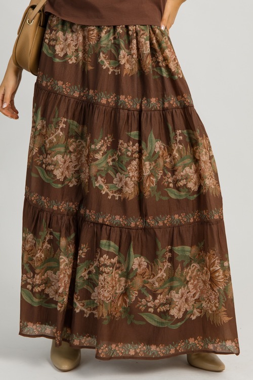 Tiered Floral Maxi Skirt, Brown - 1112-142H.jpg