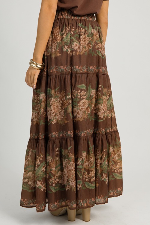 Tiered Floral Maxi Skirt, Brown - 1112-144.jpg