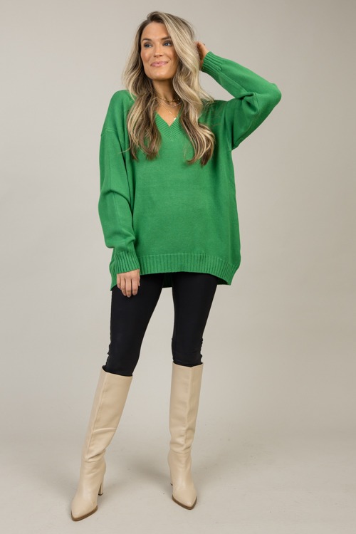 Nico V-Neck Sweater, Green - 1112-145.jpg