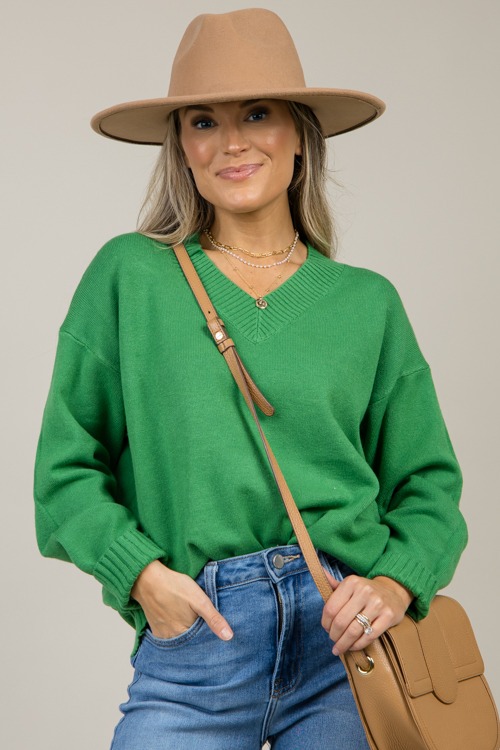 Nico V-Neck Sweater, Green - 1112-148.jpg