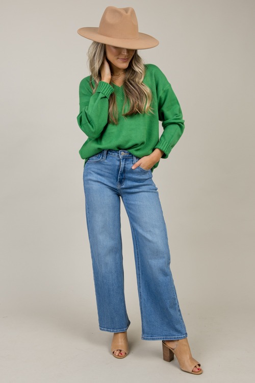 Nico V-Neck Sweater, Green - 1112-151.jpg