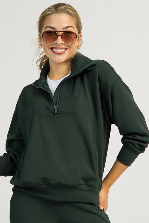 Modal Mock Neck Pullover, Regency Green