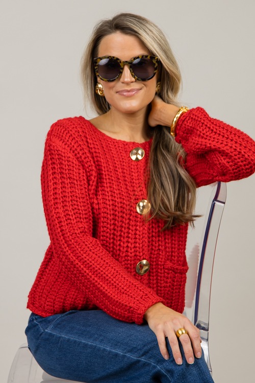 Best Dressed Cardigan, Red