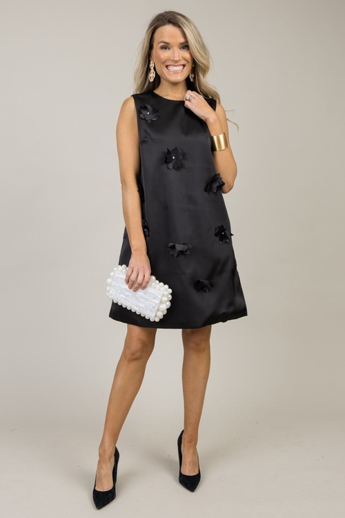 3 Dimensional Flowers Dress, Black - 1112-45.jpg