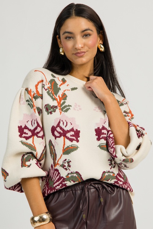 Floral Printed Sweater, Cream - 1112-62H.jpg