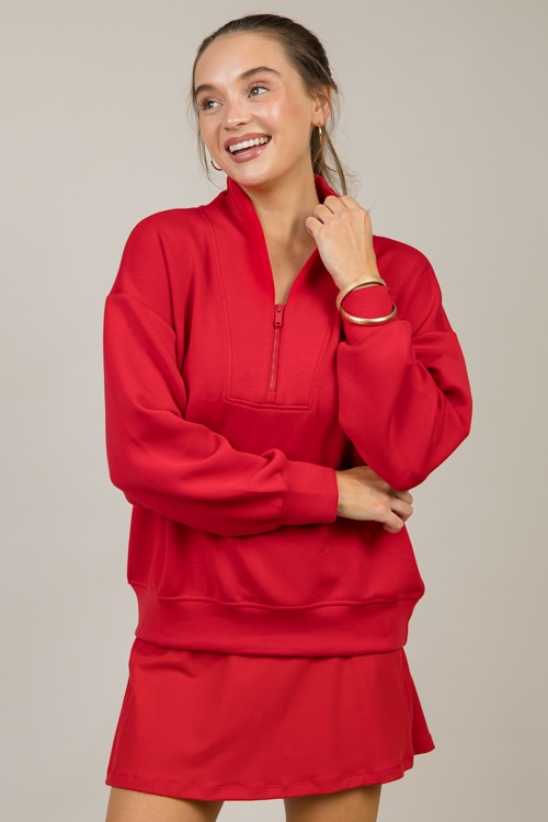 Scuba Half Zip Jacket, True Red