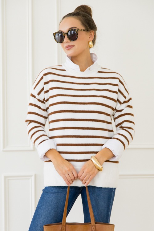 Timeless Stripe Sweater, Ivory