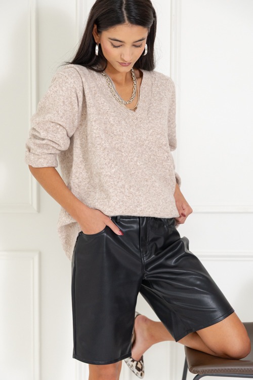 Leather Bermuda Shorts, Black - 1113-37.jpg