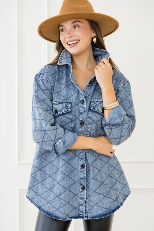 Quilted Denim Shacket