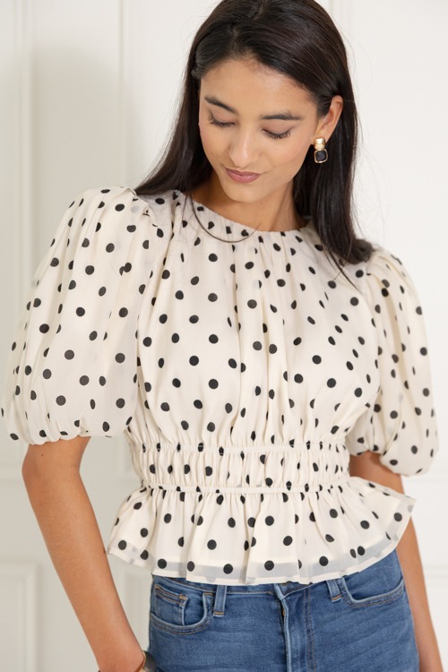 Polka Dot Blouse, Ivory/Black - 1113-59.jpg