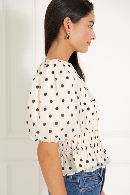 Polka Dot Blouse, Ivory/Black - 1113-60.jpg