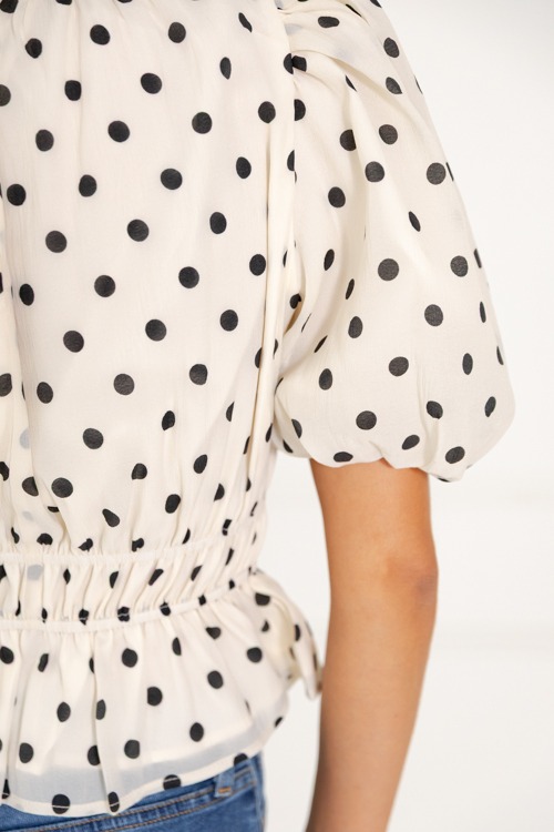 Polka Dot Blouse, Ivory/Black - 1113-61.jpg