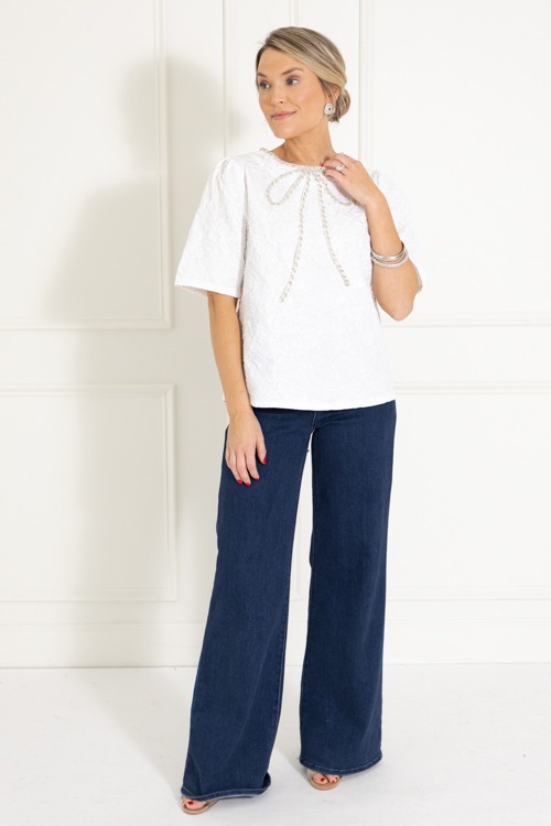 Rhinestone Bow Jacquard Top, White - 1113-94.jpg