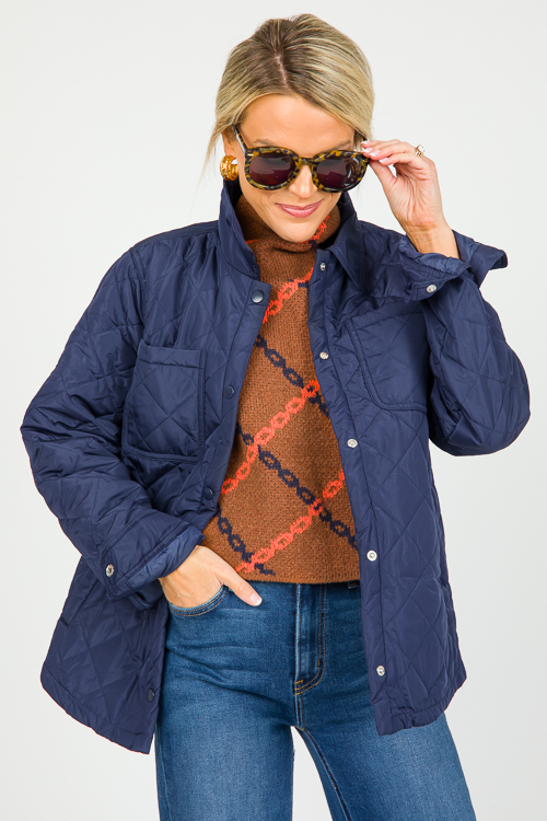 Quilted Jacket, Navy