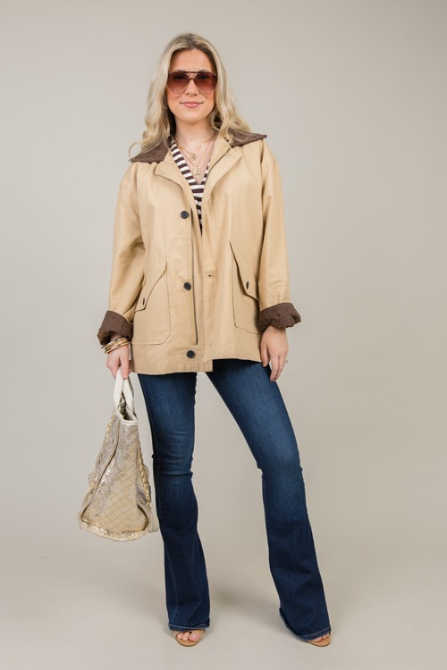 Corded Contrast Jacket, Khaki - 1114-43.jpg