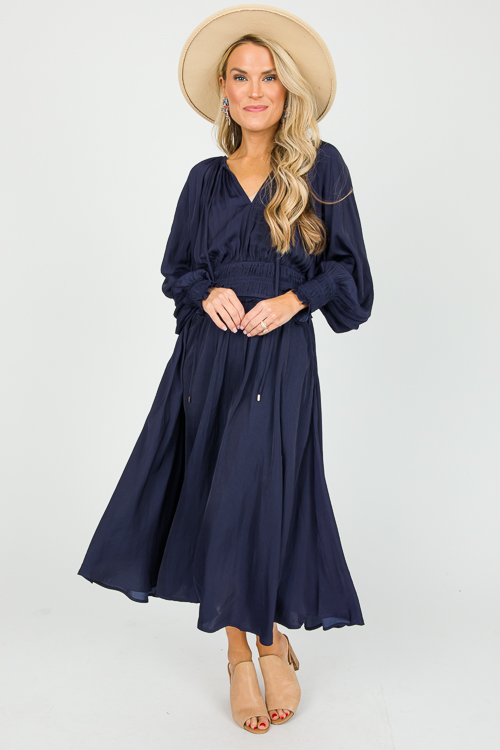 Sonoma Satin Midi, Navy