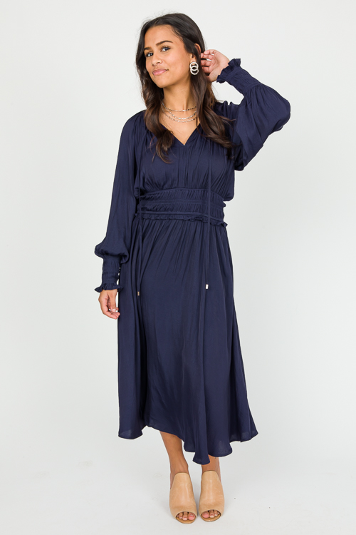 Sonoma Satin Midi, Navy