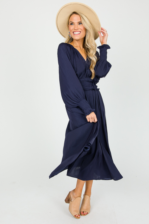Sonoma Satin Midi, Navy