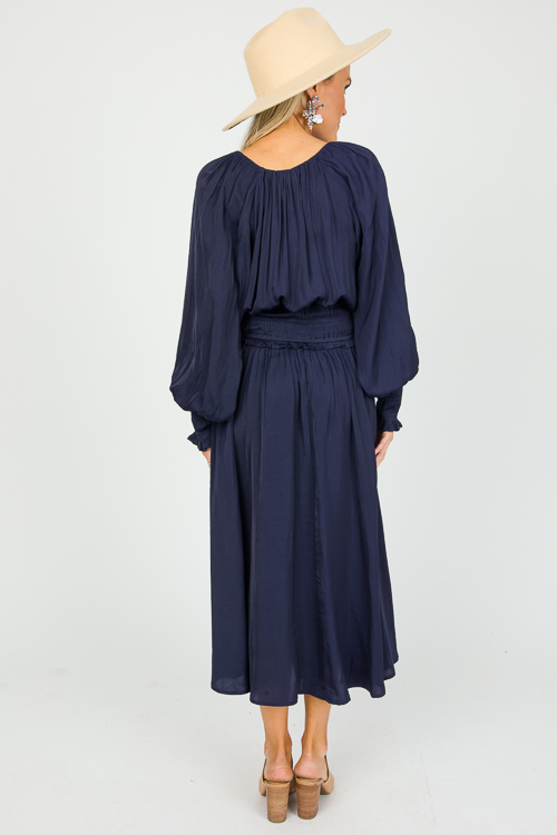 Sonoma Satin Midi, Navy
