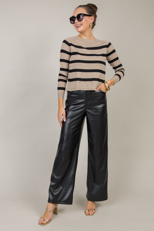 Kendall Leather Pants, Black