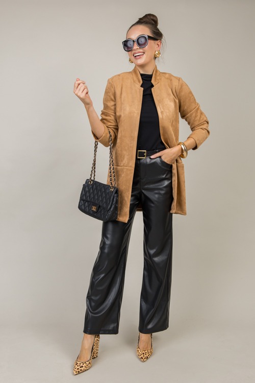 Suede Stretch Long Jacket, Camel - 1114-95.jpg