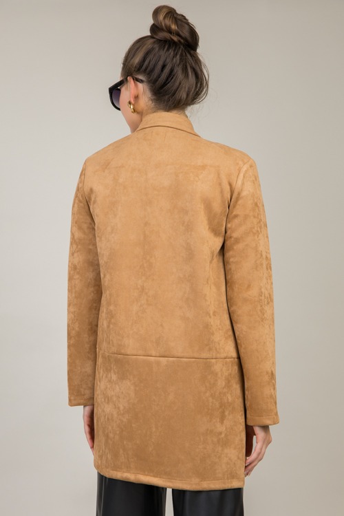 Suede Stretch Long Jacket, Camel - 1114-97.jpg